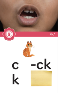 Word Wall Sound Card for /k/ sound.